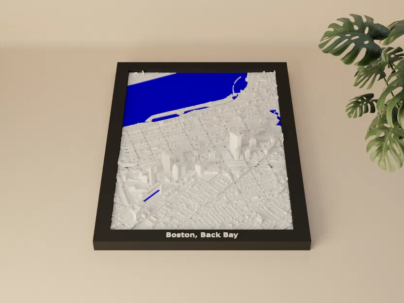 Boston, Back Bay, Hoa Kỳ - Mô hình 3D Địa hình Thu nhỏ - Image 1