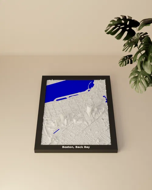 Boston, Back Bay, Hoa Kỳ - Mô hình 3D Địa hình Thu nhỏ - Image 2