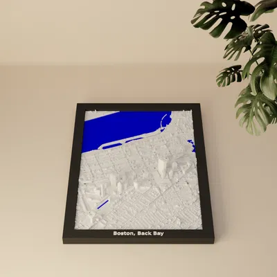 Boston, Back Bay, Hoa Kỳ - Mô hình 3D Địa hình Thu nhỏ