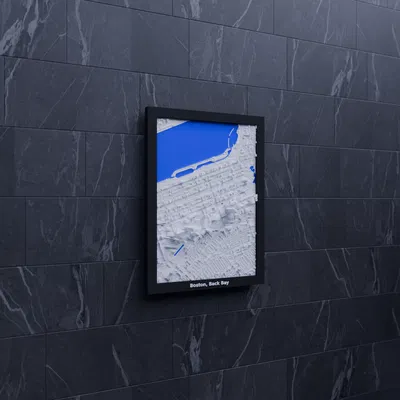 Boston, Back Bay, Hoa Kỳ - Mô hình 3D Địa hình Thu nhỏ