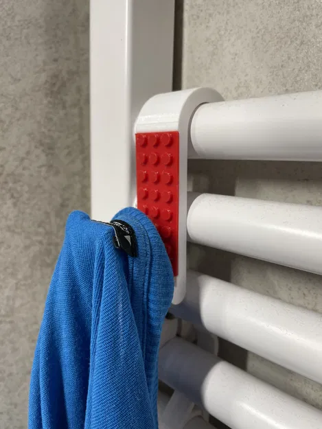 Móc Tắt Nóng Lạnh Phòng Tắm Kiểu LEGO | Treo Khăn Cho Ống Ø23/24 mm | In Hai Màu - Image 2
