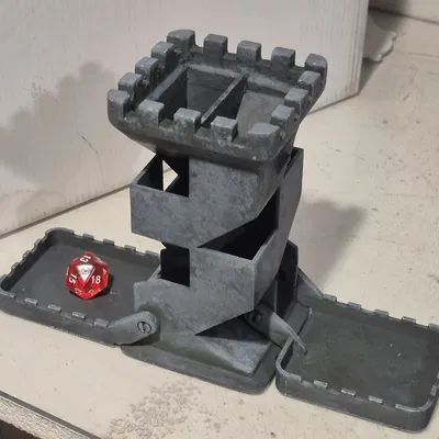 Tháp Xúc Xắc Có Khay Gấp Gọn (Cứng Hơn, Khớp Tốt Hơn) - Cao 131mm