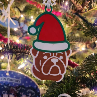 Móc Treo Giáng Sinh Chó Bully Anh - Mặt & Toàn Thân