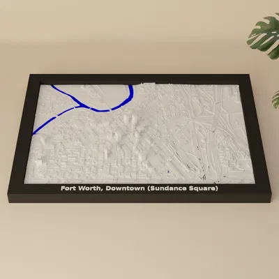 Mô hình 3D địa hình Fort Worth, Trung tâm (Sundance Square), Hoa Kỳ