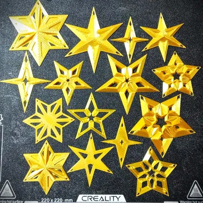 Trang Trí Ngôi Sao - Mẫu In Một Mảnh