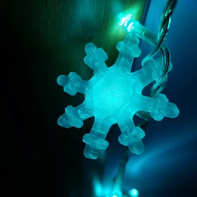 Chụp đèn LED hình bông tuyết 5mm cho dây đèn Giáng sinh