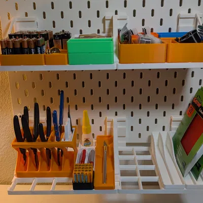 Wallfinity - Hệ thống gắn tường Gridfinity đa năng cho Skadis / Pegboard / HSW / Louver / Slatt / Vít / Băng keo