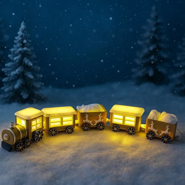 WinterExpress - Đoàn Tàu Giáng Sinh Trang Trí Có Đèn Tự Thiết Kế - Image 1