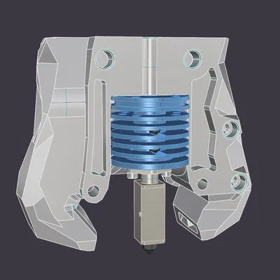 Mount Hotend TZ v2 cho Voron Stealth Burner - Kiểu Bambu với tản nhiệt V6