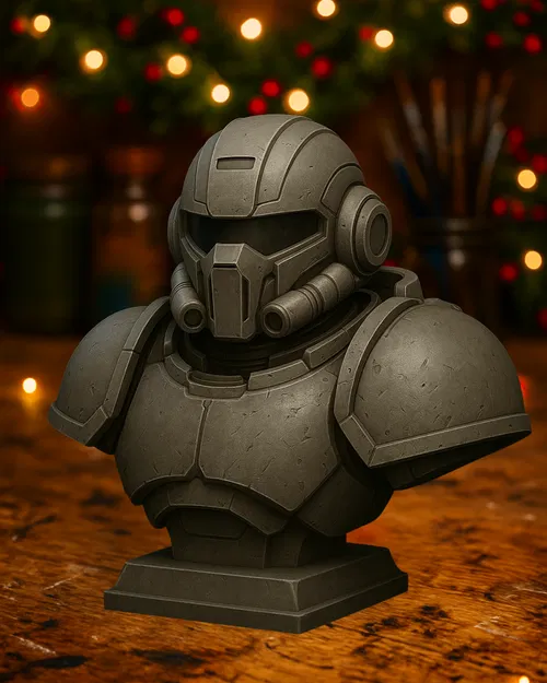 Tượng Bán Thân Người Lính Bọc Thép Phong Cách Khoa Học Viễn Tưởng - Image 1