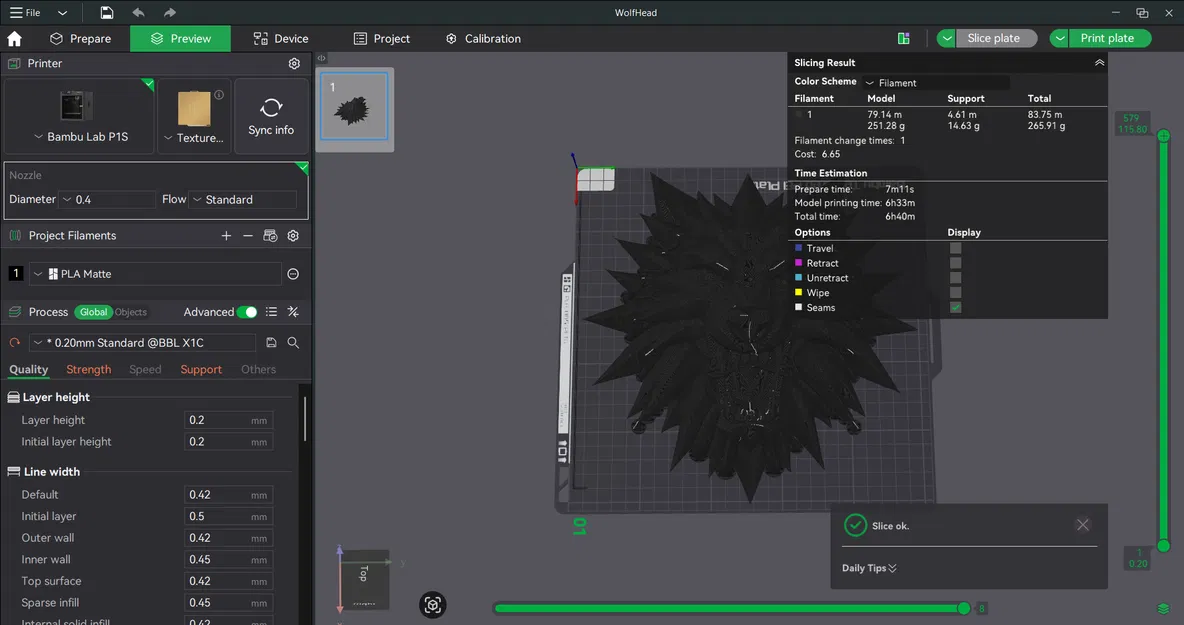 Tượng Sói Đen Blackthorn - Image 3