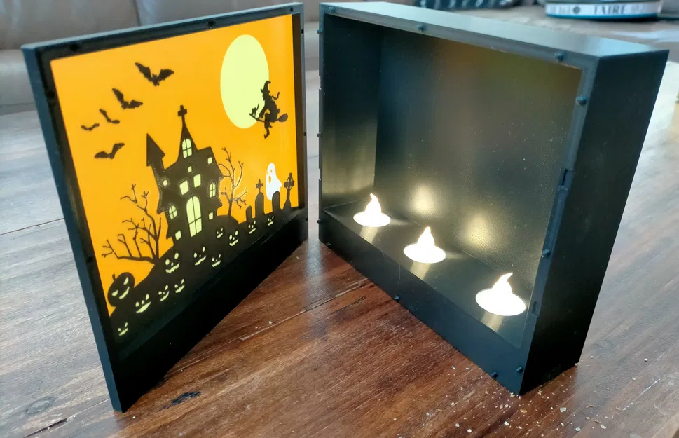 Hộp đèn LED với phong cảnh Halloween thay đổi được - Image 1