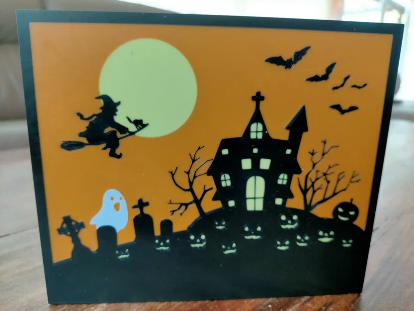 Hộp đèn LED với phong cảnh Halloween thay đổi được - Image 4