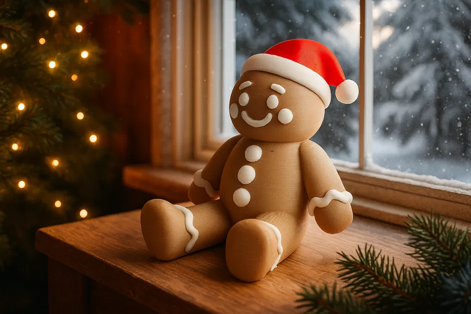 Người Gừng Dễ Thương Đội Mũ Ông Già Noel - Image 1