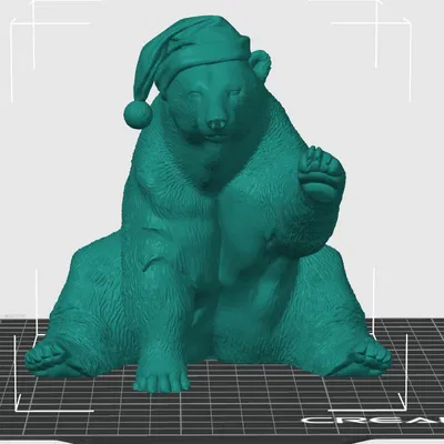 Gấu Bắc Cực Thân Thiện Đội Mũ Santa