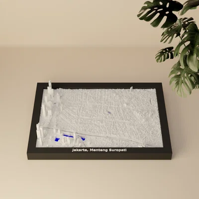 Mô hình địa hình thu nhỏ 3D Jakarta, Menteng Suropati - Indonesia