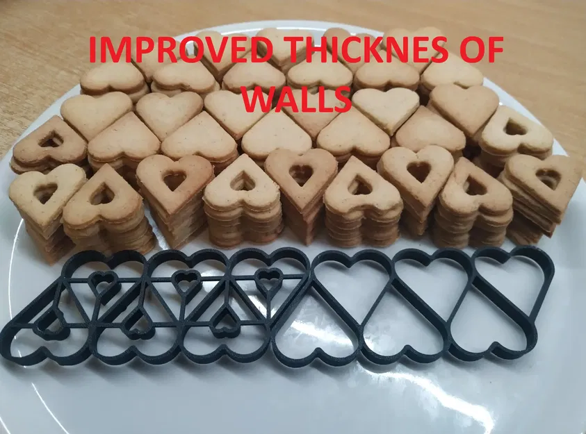 Bộ khuôn cắt bánh quy - 6 hình trái tim, thành dày - Image 1