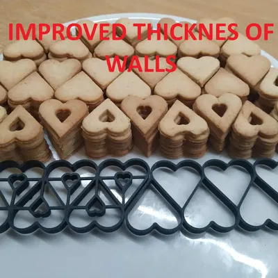 Bộ khuôn cắt bánh quy - 6 hình trái tim, thành dày