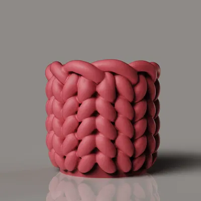 Lọ Hoa Dệt Kim | Chậu Sợi Len Dày | Trang Trí Nhà Cửa