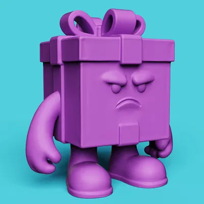 Quái Vật Hộp Quà Giận Dữ | Mô Hình 3D Dễ Thương