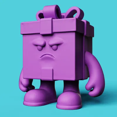 Quái Vật Hộp Quà Giận Dữ | Mô Hình 3D Dễ Thương