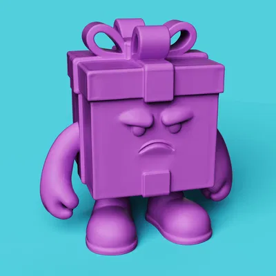 Quái Vật Hộp Quà Giận Dữ | Mô Hình 3D Dễ Thương