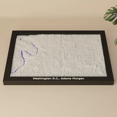 Mô hình địa hình 3D Washington D.C., Adams Morgan - Hoa Kỳ