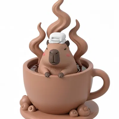 Capybara Tắm Cà Phê Dễ Thương | Đồ Chơi Bàn Kawaii