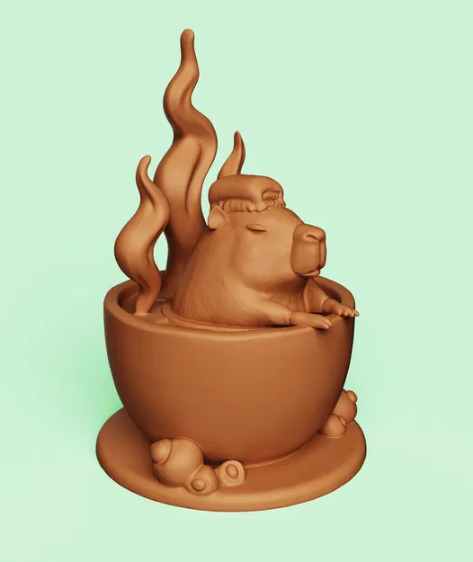 Capybara Tắm Cà Phê Dễ Thương | Đồ Chơi Bàn Kawaii - Image 2