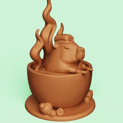 Capybara Tắm Cà Phê Dễ Thương | Đồ Chơi Bàn Kawaii