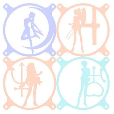 Ốp Che Quạt Case 120mm Phong Cách Sailor Moon