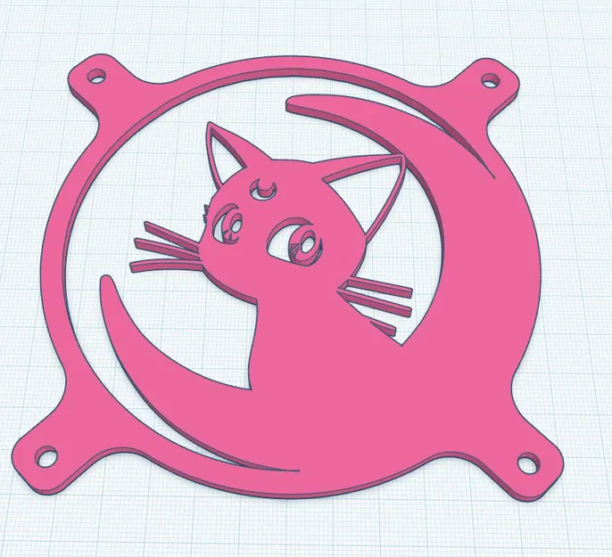 Lưới Tản Nhiệt Quạt 120mm Hình Mèo Thủy Thủ Mặt Trăng - Image 1