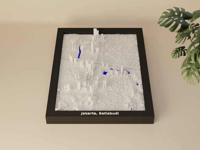 Mô hình thu nhỏ địa hình 3D Jakarta, Setiabudi, Indonesia - Image 1