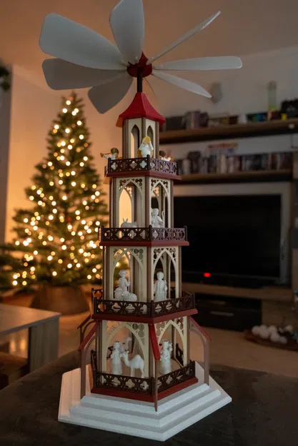 Kim Tự Tháp/Cầu Trượt Giáng Sinh (Weihnachtspyramide) phiên bản in 3D - Image 1