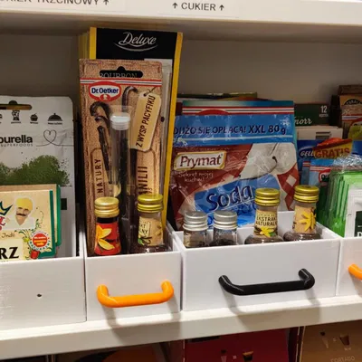 Hộp Đựng Gói Gia Vị Nhà Bếp Module (70–130 mm) Có Vách Ngăn & Tay Cầm