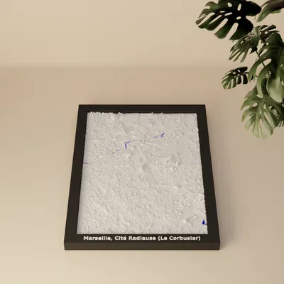 Marseille, Cité Radieuse (Le Corbusier), Pháp - Mô hình thu nhỏ 3D