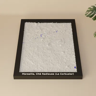 Marseille, Cité Radieuse (Le Corbusier), Pháp - Mô hình thu nhỏ 3D