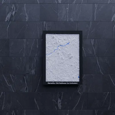 Marseille, Cité Radieuse (Le Corbusier), Pháp - Mô hình thu nhỏ 3D