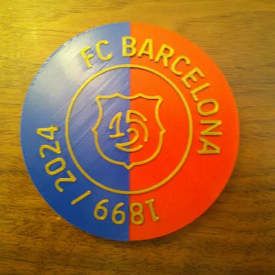 Logo FC Barcelona Kỷ Niệm 125 Năm - Đế Lót Ly hoặc Biển Trang Trí
