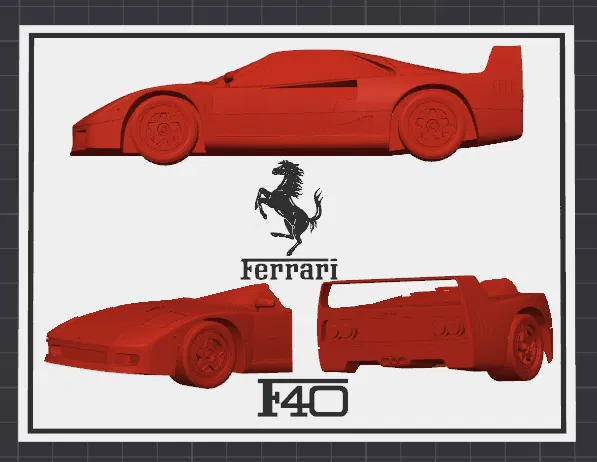 Mô hình 3D Ferrari F40 - Xe Thể Thao Huyền Thoại - Image 2