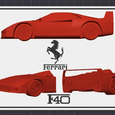 Mô hình 3D Ferrari F40 - Xe Thể Thao Huyền Thoại