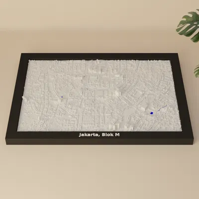 Mô hình thu nhỏ địa hình Jakarta, Blok M, Indonesia - In 3D