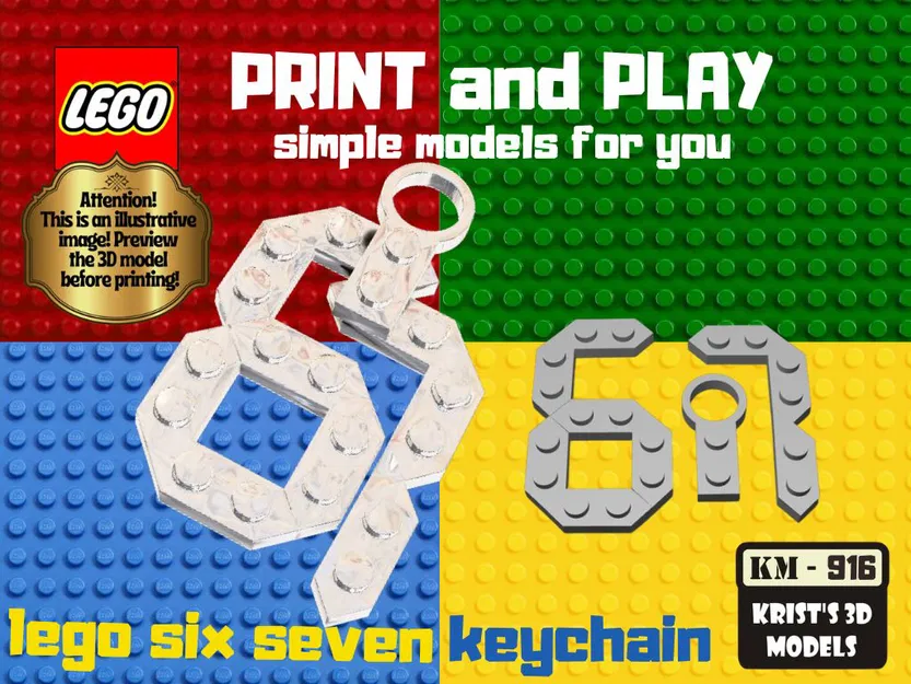 Móc khóa Lego số sáu bảy - Image 1