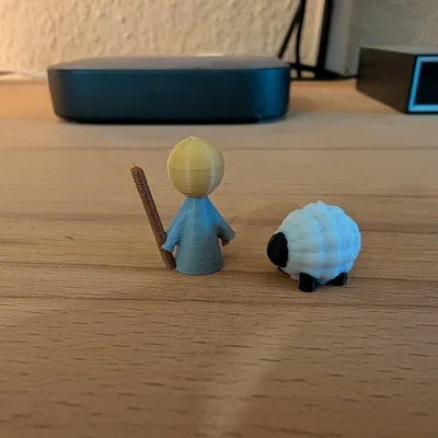 Ông Mục Đồng và Chiên cho Cảnh Chúa Giáng Sinh Đơn Giản