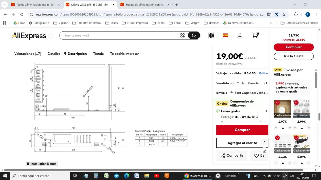 Hộp Nguồn MW LRS-150-24 - Image 5