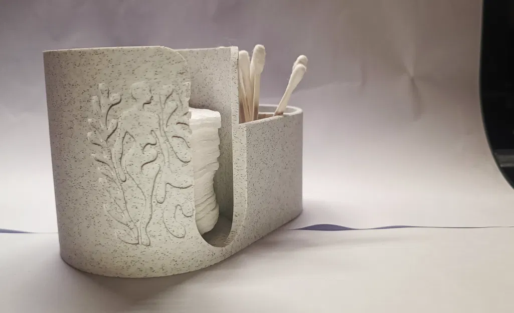 Kệ Tắm Tối Giản 2-in-1: Hộp Đựng Bông Tẩy Trang & Tăm Bông - Image 2