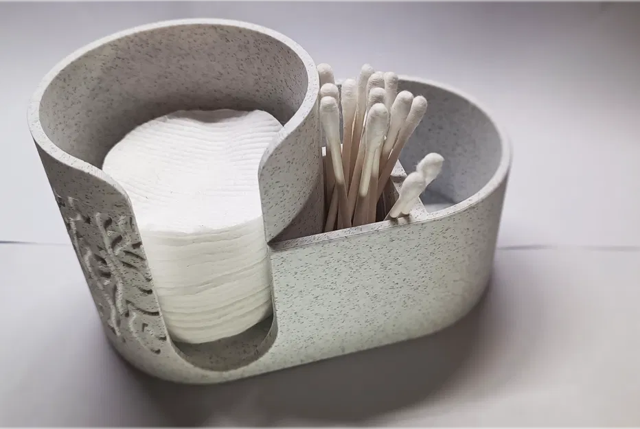 Kệ Tắm Tối Giản 2-in-1: Hộp Đựng Bông Tẩy Trang & Tăm Bông - Image 3