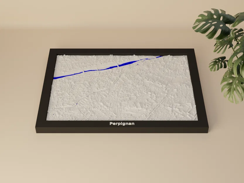 Mô hình địa hình 3D Perpignan, Pháp - Image 1