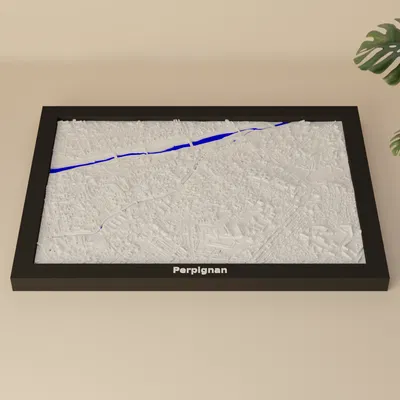 Mô hình địa hình 3D Perpignan, Pháp