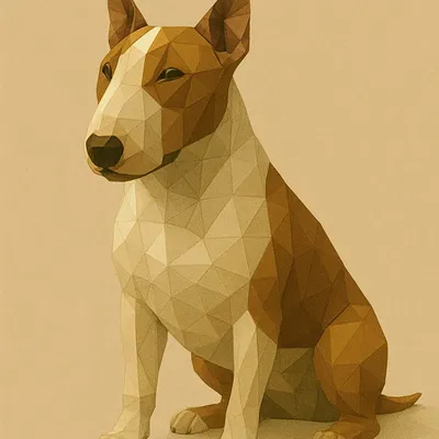 Tượng Chó Pittbull Terrier Phong Cách Low Poly